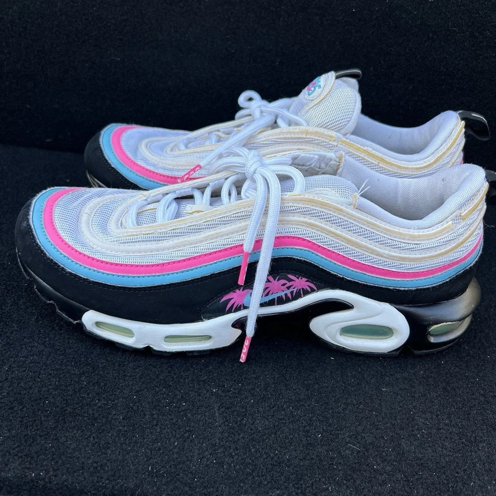Nike Air Max Plus 97 Miami 305 White Pink Blue AV7936-101 Size 10.5